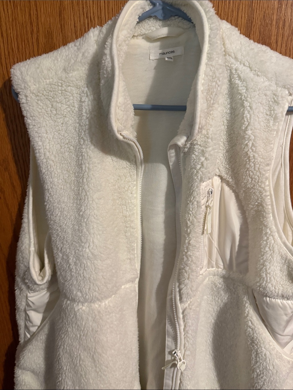 Maurices Cream Sherpa Teddy Vest - Women's Plush Zip Front XXL